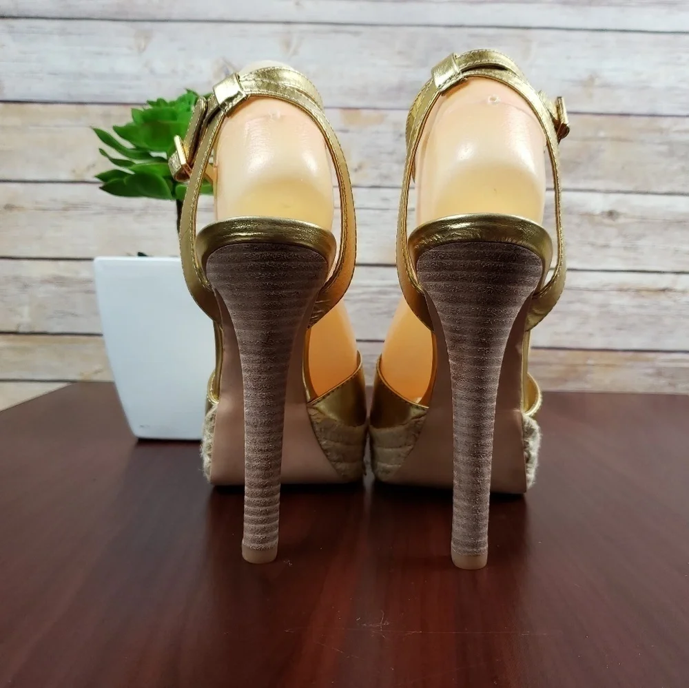 TORY BURCH Gold Platform Ankle Strap